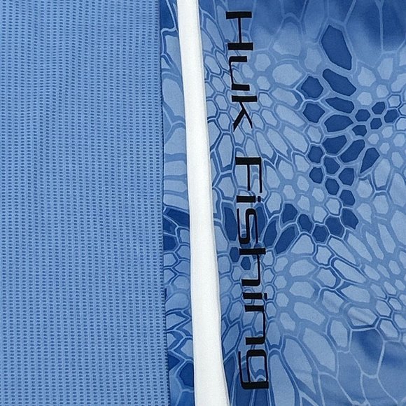 Huk Shirt Mens XXL Blue‎ Kryptex Long Sleeve Crew Neck Performance Fishing - Picture 7 of 12